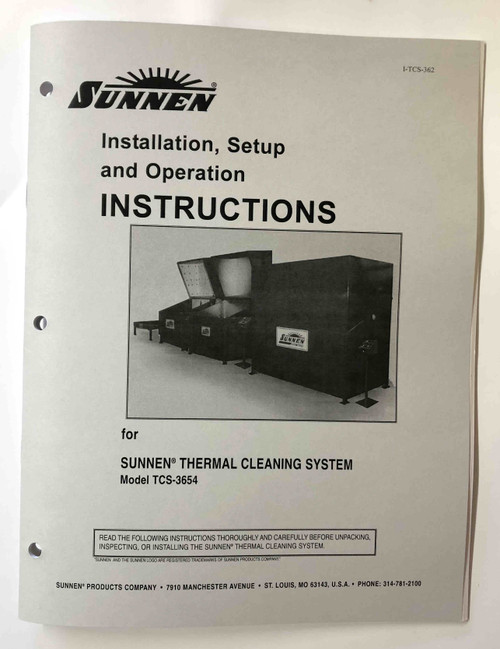 Sunnen TCS-3654 Instruction Manual