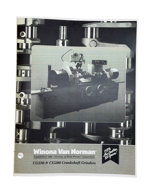Winona Van Norman Model CG250 Crankshaft Grinder Flier