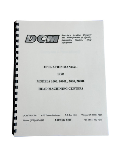 DCM HMC-1000 1000L 2000 &amp; 2000l Seat &amp; Guide Machine Manual