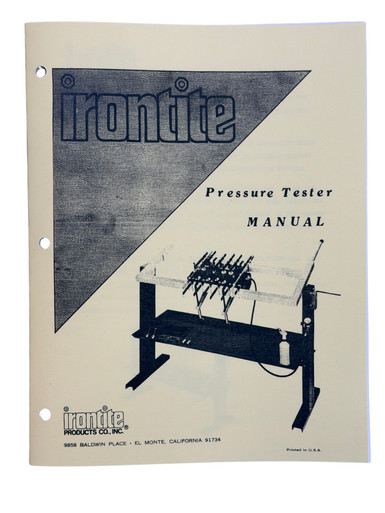 Irontite Cylinder Head Pressure Tester Manual