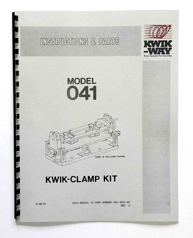 Kwik Way Model 041 Seat and Guide Machine Cradle Manual
