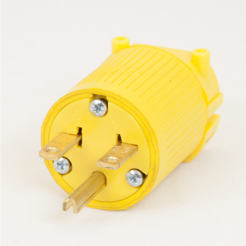 KH Industries - Rubber Jacket Plug - NEMA 6-15 (250v, 15 amp) Yellow Rubber, Convertible