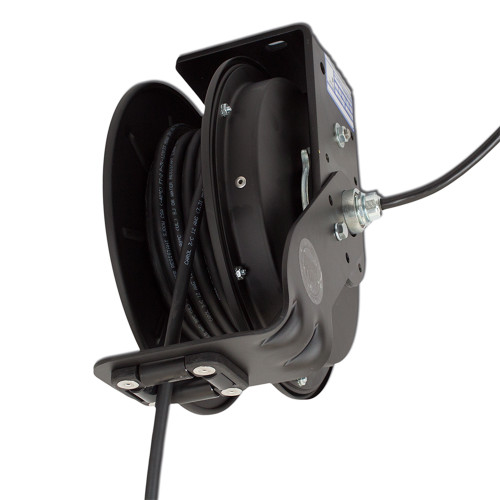 KH Industries Retractable Cord Reel, 20 Amp, Black Reel, Blunt Cut, 50' 12/3 SJOW