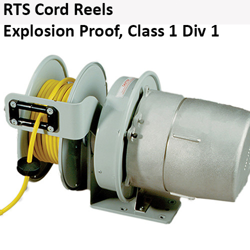 KH Industries Retractable Hazardous Location Cord Reel, 20 Amp, 50', 12/3 SOOW Blunt Cut