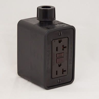 Portable Standard Depth Outlet Box Black w/(1) 20A GFCI & (1) 20A ...