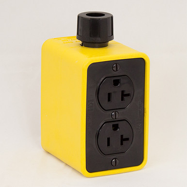 Portable Standard Depth Outlet Box Yellow w/(1) 20A-125V Duplex Receptacle