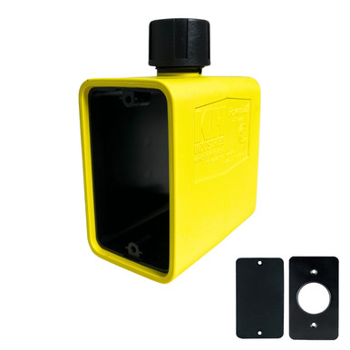 Portable Extra Depth Outlet Box Yellow, Dead End, w/ (1) 1.39