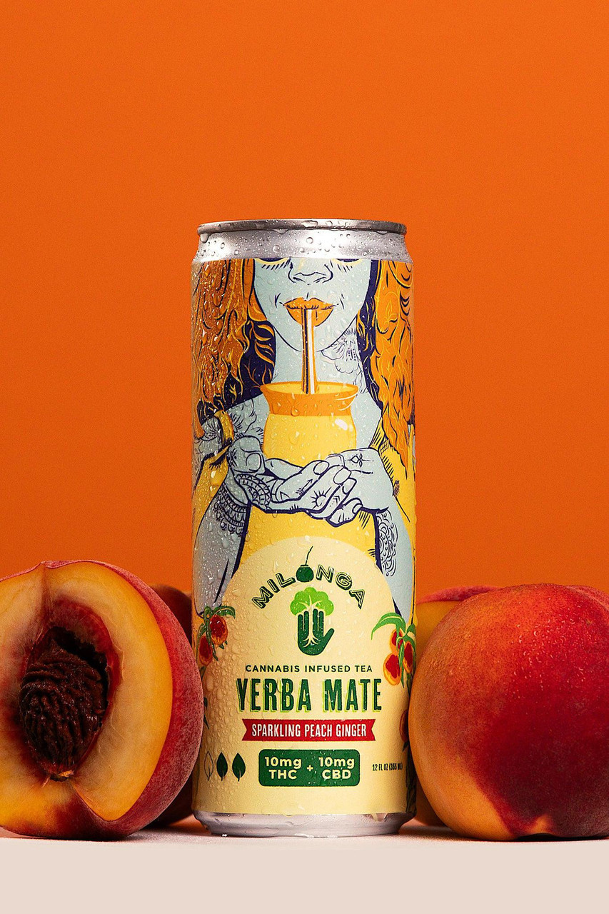 Milonga Yerba Mate Sparkling Peach Ginger Delta 9 10mg THC 10mg