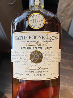 Wattie Boone & Sons 11yr Small Batch American Whiskey