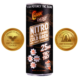 Crank Nitro Salted Caramel Cold Brew 20mg THC 5mg THCV 12oz Can