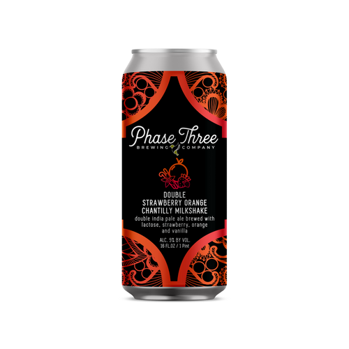 Phase Three Double Strawberry Orange Chantilly Milkshake DIPA 4pk 16oz can