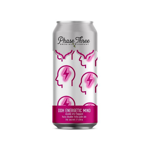 Phase Three DDH Energetic Mind Hazy DIPA 16oz can Phase Three DDH Energetic Mind Hazy DIPA 16oz can