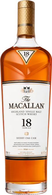 The Macallan Sherry Oak Cask 18yr Single Malt Scotch 750mL
