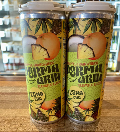 Perma Grin Pineapple Trainwreck Elevated Elixur 25mg THC 12oz Can