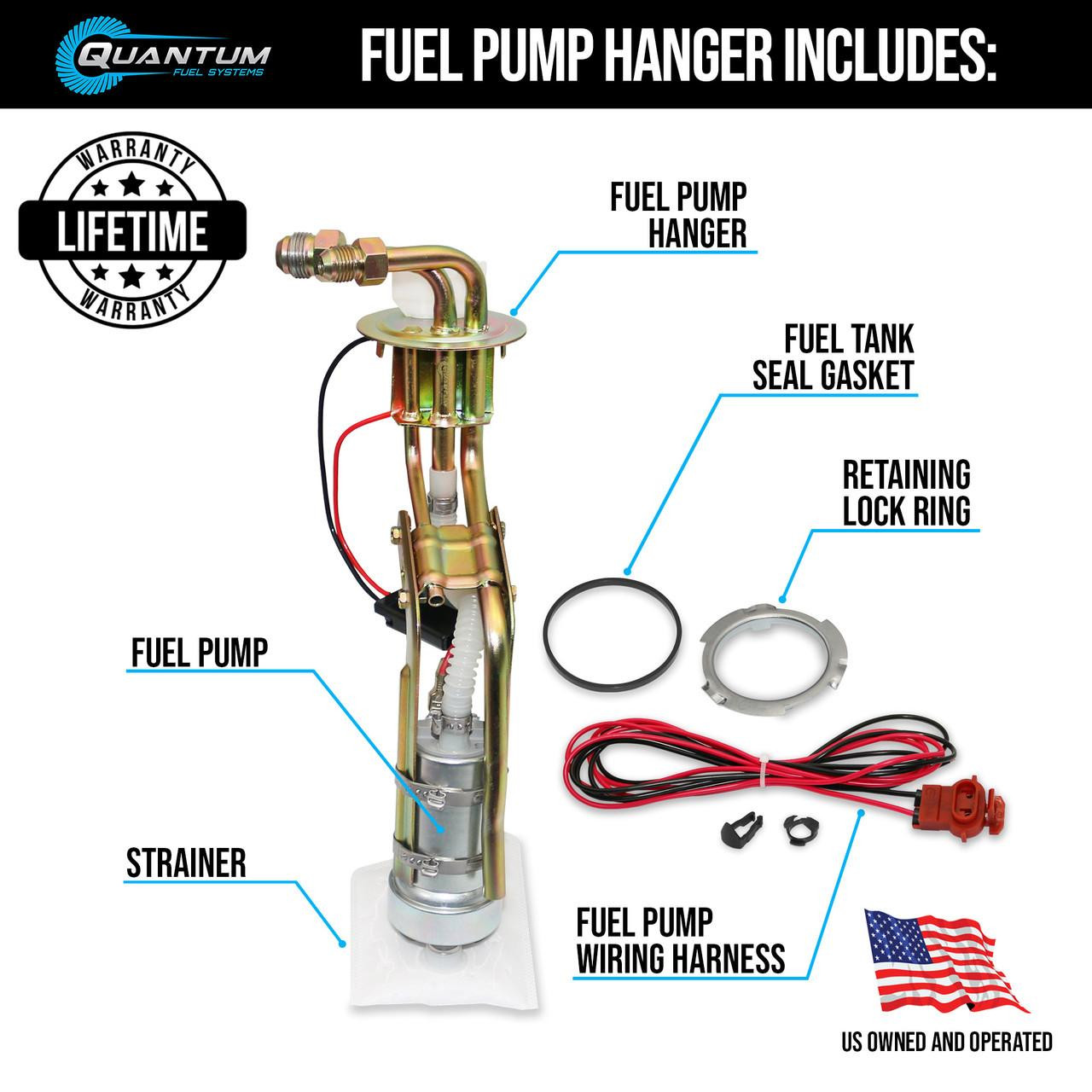 400LPH Walbro Fuel Pump w/ Fuel Pump Hanger for 1979-1993