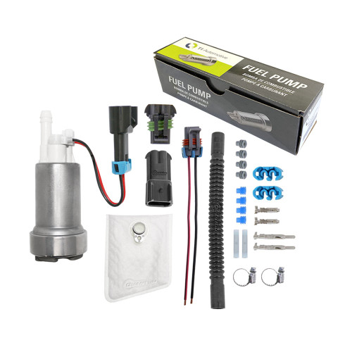 Genuine Walbro/TI F90000267 450LPH E85 Compatible Intank Fuel Pump + QFS 1168 Install Kit & Flex Hose