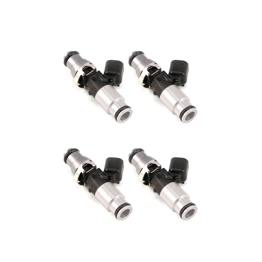 Injector Dynamics ID2600-XDS, for 2.0L/2.2L supercharged engines. 60mm length, 14 mm (grey) adaptor top AND (silver) BOTTOM adaptor. Set of 4. 