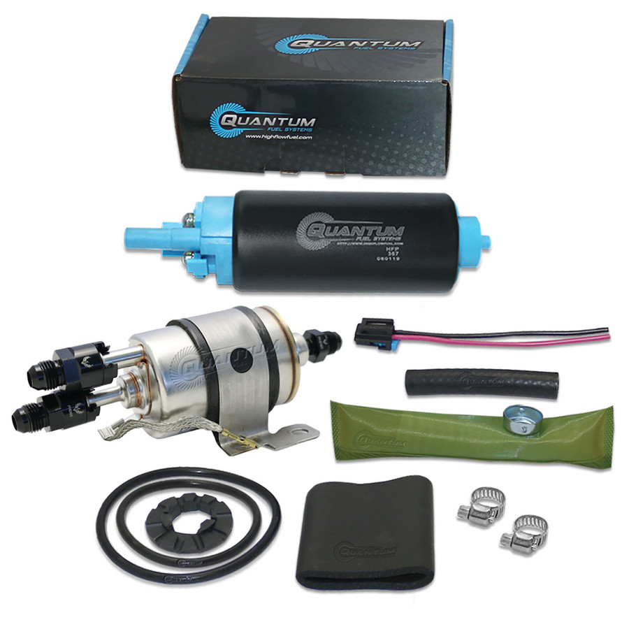 QFS TBI to LSX Swap Fuel Pump 58PSI (LM7 LR4 LQ4 LQ9 L33) w/ Fuel Pressure Regulator/Filter + -6AN/-8AN Fittings, EP381 Direct Fit 82-95 GM