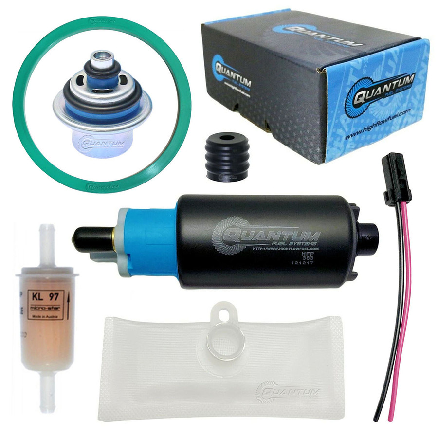 QFS OEM Replacement In-Tank EFI Fuel Pump w/ Regulator, Tank Seal, Genuine Mahle Filter, Strainer, HFP-383-RTF