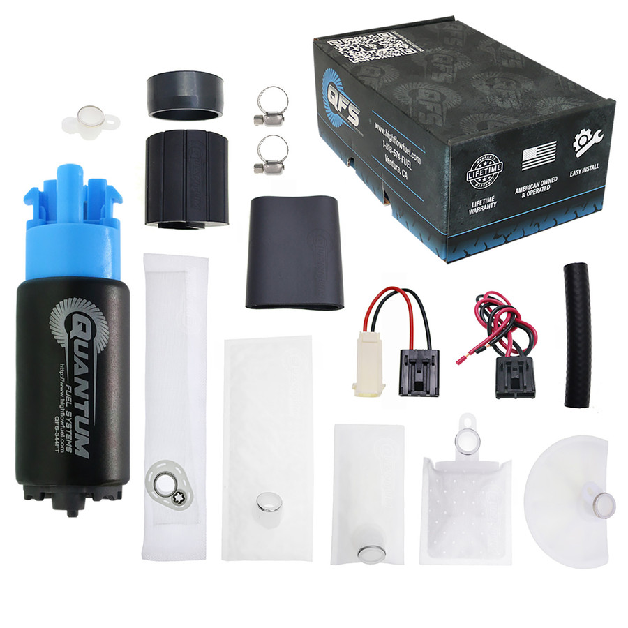 QFS 265LPH In-Tank EFI Performance Fuel Pump w/ Universal Master Install Kit for Plymouth Automotive, QFS-344FT-U