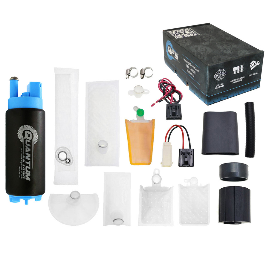 QFS 340LPH E85/Flex In-Tank EFI Performance Fuel Pump w/ Universal Master Install Kit for Jeep Automotive, QFS-342FT-U