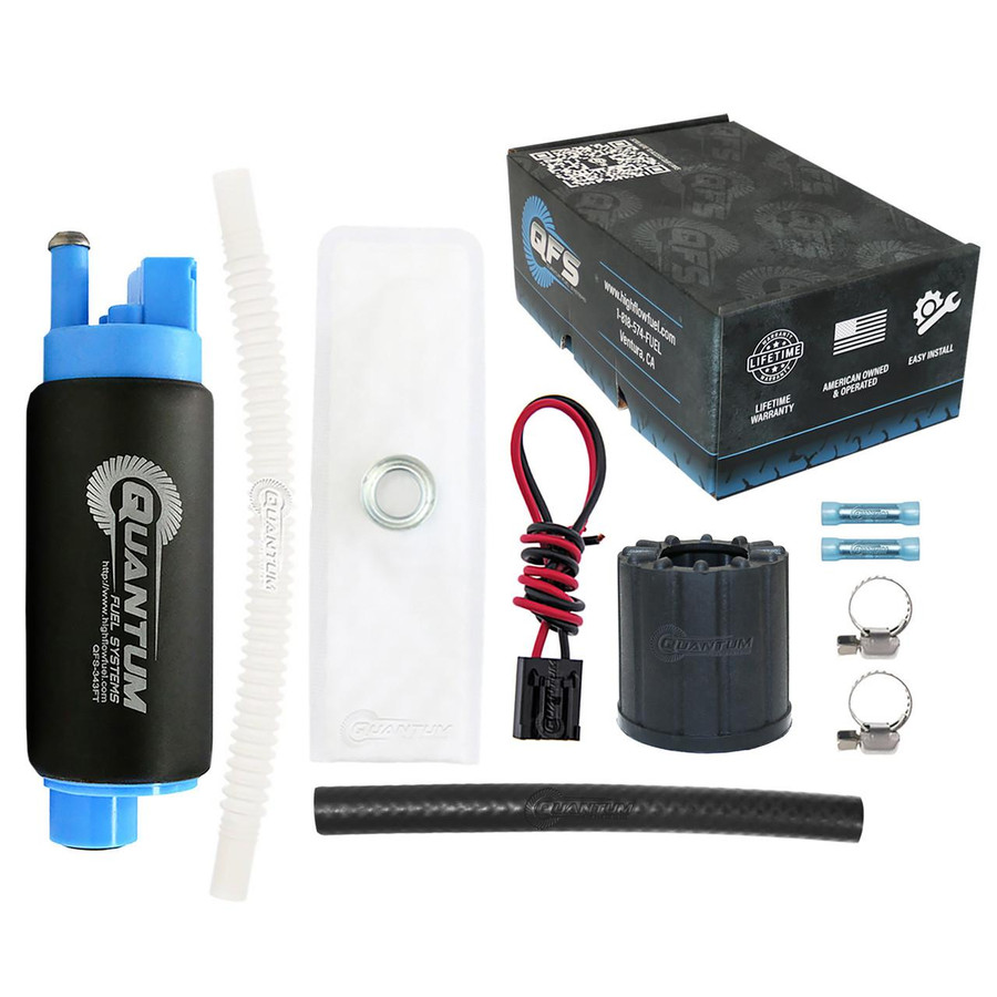 QFS 340LPH Fuel Pump w/ Installation Kit - Automotive Performance, QFS-343FT-118 High Flow Fuel 