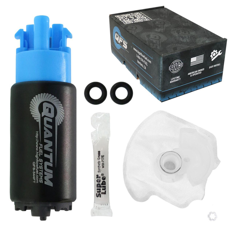 QFS 340LPH Fuel Pump w/ Installation Kit - Automotive Performance, QFS-344FT-1008 High Flow Fuel 