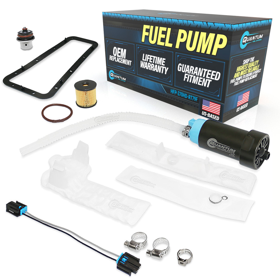 QFS Fuel Pump w/ Fuel Pressure Regulator, Tank Seal, Fuel Filter, Strainer for Harley Davidson Motorcycle - OEM Replacement, HFP-370HD-RT79F QFS