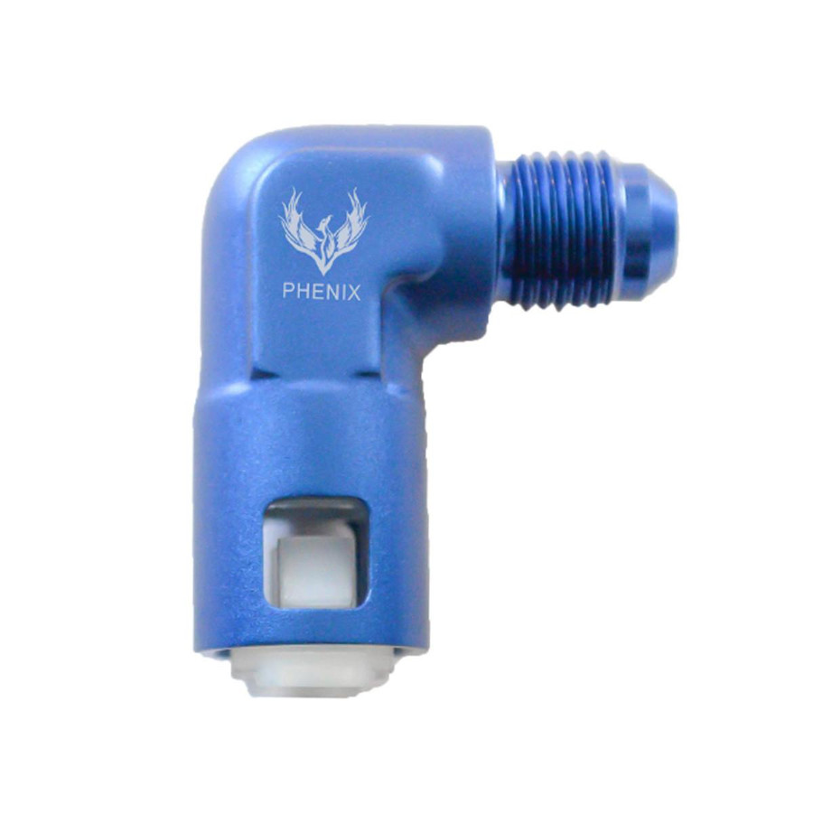 Phenix GM/Ford 90 Degree Clip-On Fuel Rail Adapter to AN Fitting (All Sizes + Colors) 