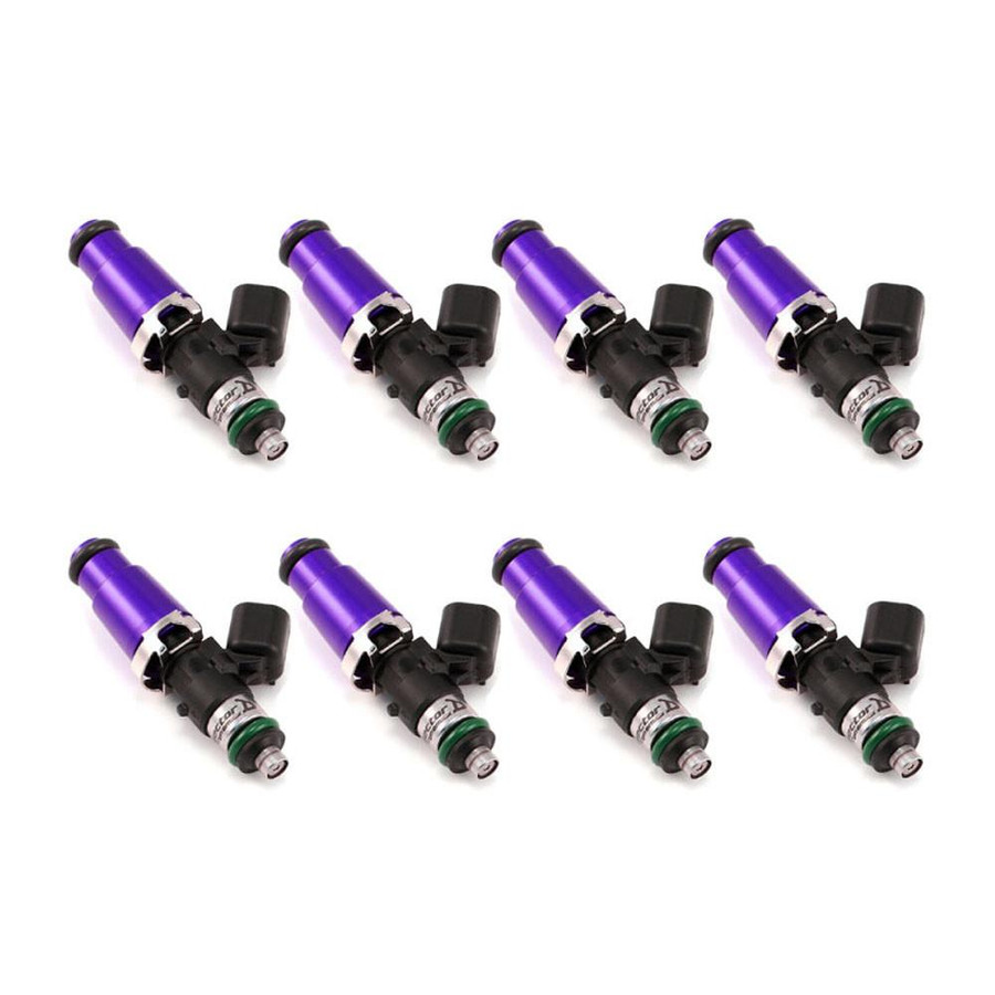 Injector Dynamics ID1300, for 2011+ SVT Raptor 6.2L applications. 14mm (purple adapter tops). Set of 8. 