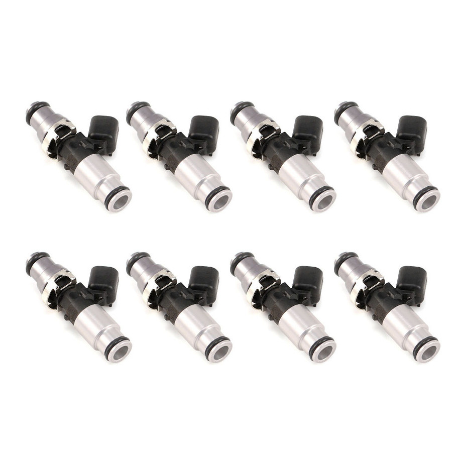 ID1700-XDS, for 2011+ Ford Mustang GT 5.0L Coyote applications. 14 mm (grey) adapter top AND (silver) BOTTOM adapter. Direct plug-in. Set of 8.