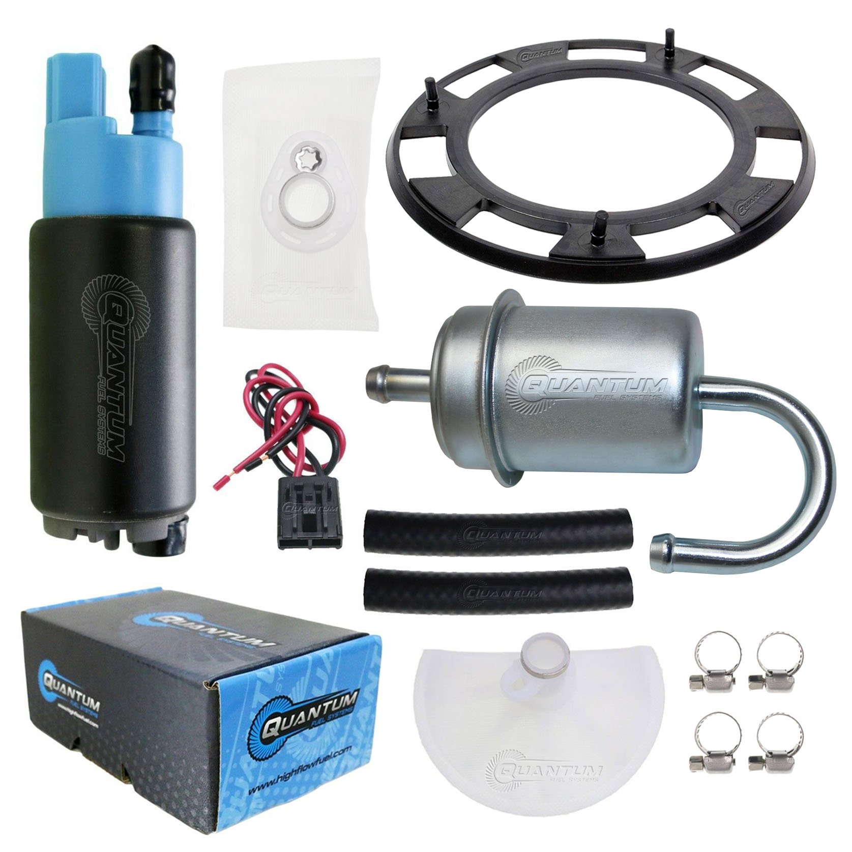 QFS Fuel Pump w/ Tank Seal, Fuel Filter, Strainer for Honda Motorcycle /  Scooter - EFI In-Tank OEM Replacement, HFP-382-YT31F