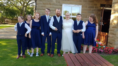 Navy Chiffon Bridesmaid Dresses for UK Countryside Wedding