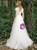 White Tulle Deep V-neck Appliques Wedding Dress