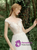 White Tulle Cap Sleeve Appliques Wedding Dress