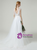 Stylish White Tulle Appliques Backless Wedding Dress