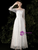 White Tulle Lace Square Long Sleeve Pearls Wedding Dress