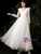 White Tulle Lace Appliques High Neck Long Sleeve Wedding Dress