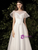 A-Line White Tulle Appliques Long Wedding Dress