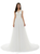 White Lace Back Tulle Deep V-neck Appliques Wedding Dress