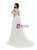 White Lace Back Tulle Deep V-neck Appliques Wedding Dress