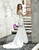 Sexy White Mermaid Satin Cap Sleeve Beading Sequins Wedding Dress