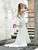 Sexy White Mermaid Satin Cap Sleeve Beading Sequins Wedding Dress