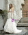 Mermaid Tulle V-neck Appliques Beading Champagne Wedding Dress