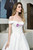 White Tulle Lace Appliques Beading Off the Shoulder Wedding Dress