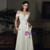 Unique White Satin Spaghetti Straps Button Wedding Dress