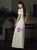 Unique White Satin Spaghetti Straps Button Wedding Dress