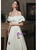White Satin Off the Shoulder Embroidery Wedding Dress