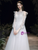 Fashion White Tulle Appliques Long Sleeve Wedding Dress