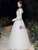 Fashion White Tulle Appliques Long Sleeve Wedding Dress